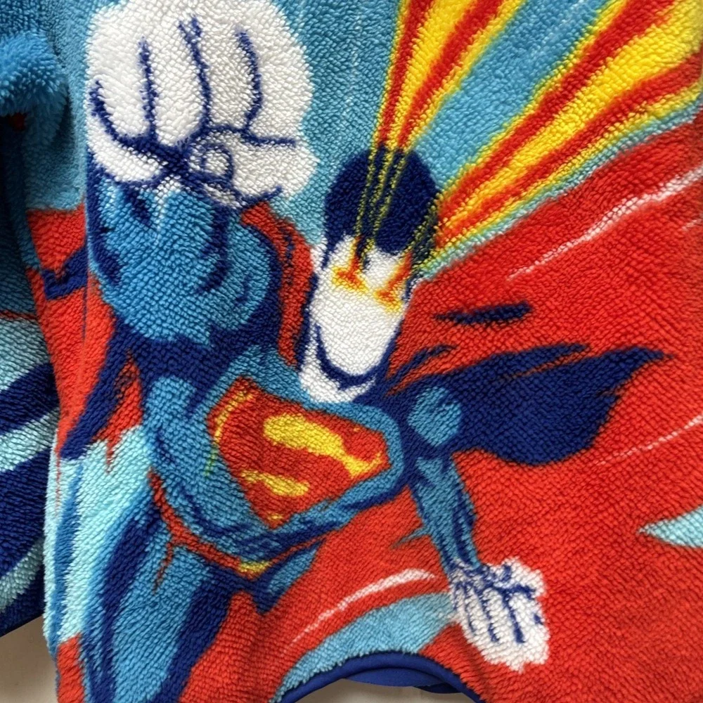 NEW DC SUPERMAN/BOYS CHARACTER SHERPA QUARTER ZIP - Large 10/12 w/ Tags